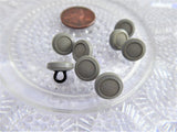 Textured Gray Shoe Buttons 8 Taupe Grey Glove Buttons Edwardian Pin Shank 1900