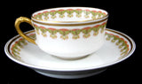 Edwardian Haviland Limoges Cup And Saucer Stylized Gold French Demitasse