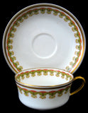 Edwardian Haviland Limoges Cup And Saucer Stylized Gold French Demitasse