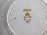 Edwardian English Ironstone Lunch Plate Golden Brown Transferware Pansies 1895-1905