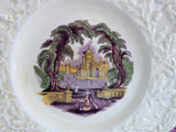 Purple Transferware Masons Oak Bread Plate Side Ironstone 1900s English Transferware