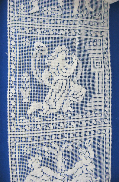 カーテン 1910s French Filet Lace Bed Cover 1910s French Filet Lace Bed Cover