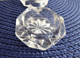 Salt Dips Set 6 Victorian 1890s Honeycomb Diamond Faceted Glass Open Salts