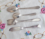 Vintage Silverplate Serving 4 Pieces 1910-1940 Meat Fork Spoon Butter Sugar Spoon