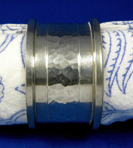 Napkin Ring Hand Hammered Pewter Vintage English Arts And