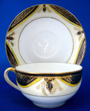Cup And Saucer Noritake Antique 1918 Cobalt Gold Yellow Eggshell Porcelain