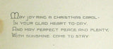 Christmas Card Red Ribbon Snowy Gate Scene Poem 1920-1930s Booklet Ephemera