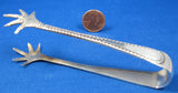 English Sugar Tongs Claw Ends Feathered 1920s EPNS Silver Plated