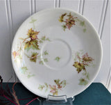 French Haviland Limoges Cup And Saucer 1920s Foliage Leaves Antique France