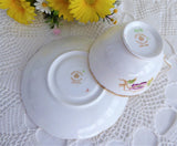 Antique Royal Albert Cup and Saucer 1920s Hand Colored Floral Transferware