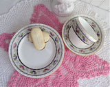 Shelley Rose Border Cup And Saucer With Plate Rose Lace 1920s Bute Teacup Trio