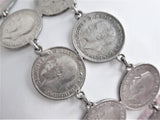 King George V Silver Threepenny Bits Silver Coin Bracelet Coins 1915-1935 England