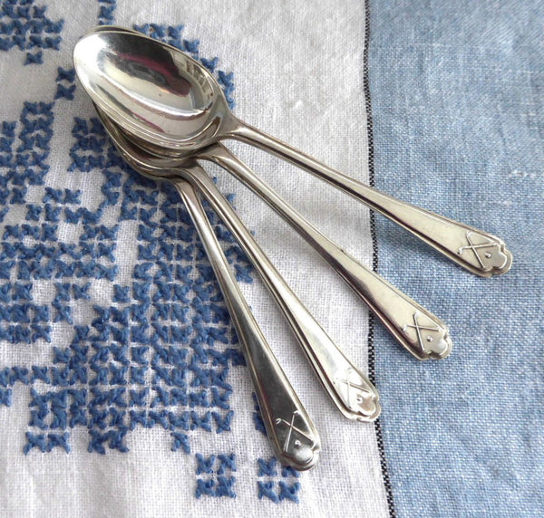 Sterling Silver Teaspoons Hallmarked Golf Symbol England Set
