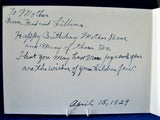 Birthday Wishes Gift Card 1929 Cottage Poem Antique Greeting Flowers Ephemera