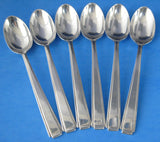 Art Deco Sterling Silver Spoons Set Of 6 Hallmarked Sheffield 1938 England Coffee Tea