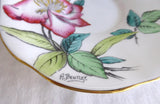 Rosina Lilies Cup And Saucer Artist Signed Bentley Hand Colored 1930s Pale Blue