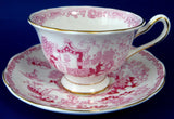 Royal Albert Vintage Mikado Pink Cup And Saucer English 1930s Willow Variation