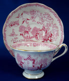 Royal Albert Vintage Mikado Pink Cup And Saucer English 1930s Willow Variation
