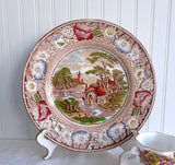 Rural England Polychrome Transferware Charger 1930s Midwinter 11 Inch Plate
