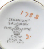 Cup And Saucer Salisbury Geranium 1930s English Bone China Teacup