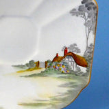 Shelley Cottage 2 Saucer Only Pair Queen Anne Square Paneled Art Deco 1928