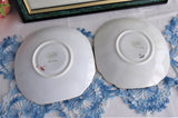 Shelley Cottage 2 Saucer Only Pair Queen Anne Square Paneled Art Deco 1928