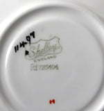 Shelley Daisy Teacup Trio Red Enamel Queen Anne Paneled Art Deco 1920s Teatime