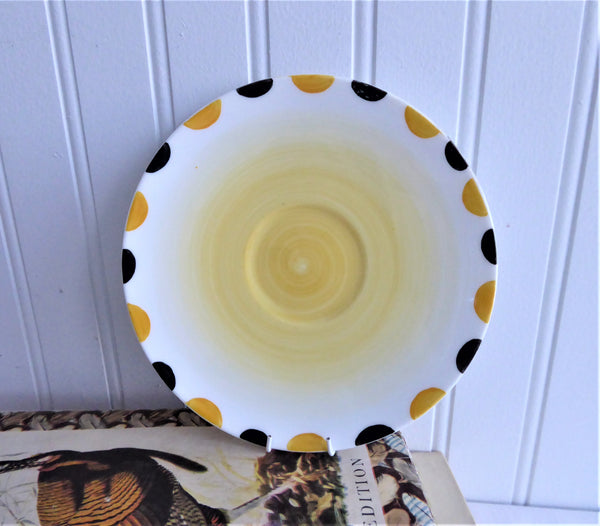 Shelley Art Deco Saucer Only Yellow Black Dots Regent 1930s Spare