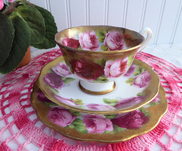 Teacup Trio Old English Rose Royal Albert Treasure Chest