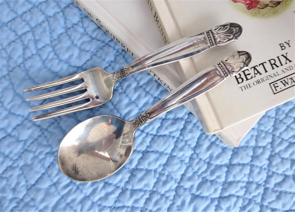 Danish Princess 1938 Childs Spoon Fork Holmes Edwards Silverplate