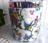 Biscuit Barrel Birds Chintz Midwinter England Lorna Doone Cookie Jar 1930s Chrome
