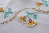 Hand Embroidered Tablecloth 1930s Tea Cloth Thistles Bridge Cloth Table Cloth