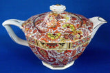 English Teapot Brown Paisley Chintz Tea Pot 1930s Vintage Art Deco Shape TLC