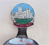 Tea Caddy Spoon Souvenir Buckfast Abbey England Tea Scoop Enamel Finial 1930s