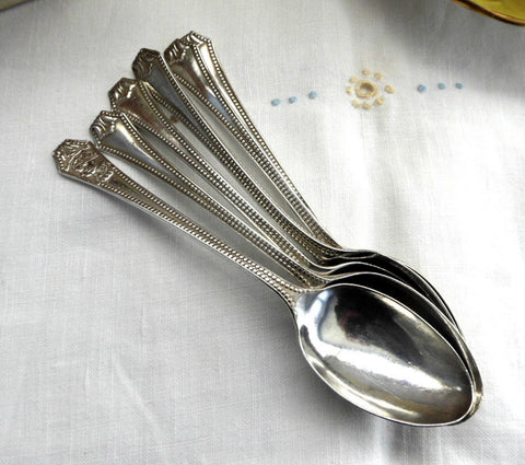 George V Silver Jubilee 6 Sterling Silver Spoons Wilmot Birmingham 1935 England Coffee Tea