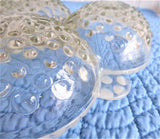 Anchor Hocking Moonstone 3 Part Clover Bowl Opalescent 1940s Hobnail Relish