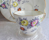 Rosina England Cup and Saucer With Plate Art Deco Stylized Floral 1948-1952