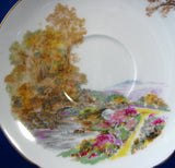 Shelley Heather Cup and Saucer New Cambridge England Landscape 1940s