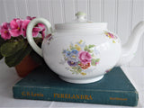 Teapot Shelley England Globe Shape Combo Empress Georgian Viscount Floral 1940s