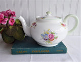 Teapot Shelley England Globe Shape Combo Empress Georgian Viscount Floral 1940s