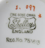 Shelley Cup And Saucer Dog Rose Art Deco Perth England 1940s Pink Blue