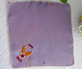 World War 2 A A F Sweetheart Purple Handkerchief 1940-1945 Air Force Wife Love Token