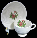 Moss Rose Wedgwood Edme Cup and Saucer Cream Ware England 1940s