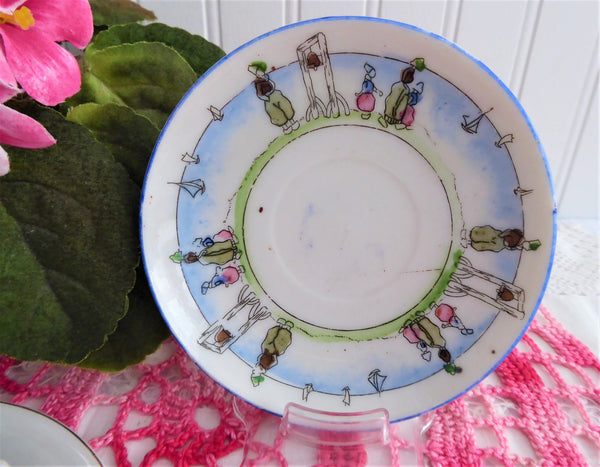 おてまえ Pair Demi Teacups Occupied Japan 1945-1952 Antique Nippon Dutch