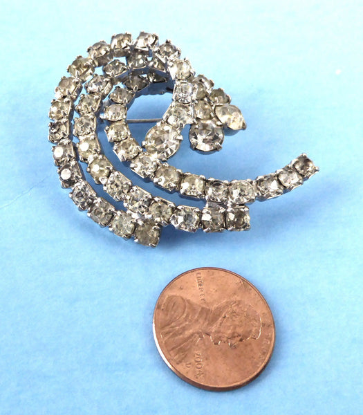 Vintage 1930's Clear Rhinestone Brooch - Etsy