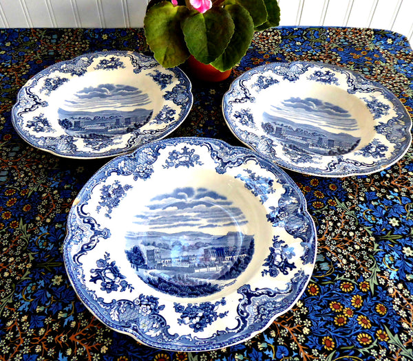 Old Britain Castles Johnson Brothers Bowls Blue Transferware Inch