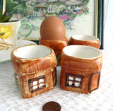 4 Cottageware Egg Cups Price Kensington England Hand Painted 1950s