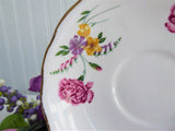 Pink Carnations Cup and Saucer Colclough Wild Flower Bouquets 1950s