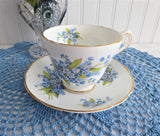 Forget-Me-Not Cup And Saucer Regency Vintage English Bone China 1950s