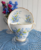 Forget-Me-Not Cup And Saucer Regency Vintage English Bone China 1950s